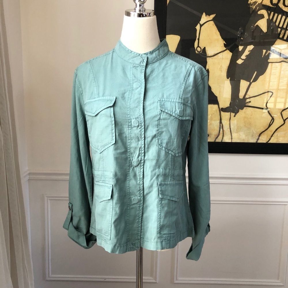 Sanctuary Green Safari Snap Front Jacket NWOT S